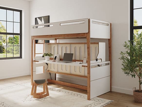 Multifunktionale Möbel – Schreibtisch und Bett in einem