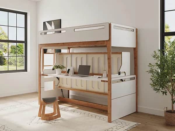 Multifunktionale Möbel – Schreibtisch und Bett in einem