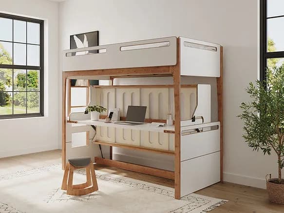 Multifunktionale Möbel – Schreibtisch und Bett in einem